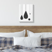 Minimalistische zwart-wit Abstracte kunst Canvas Afdruk (Insitu (Slaapkamer))