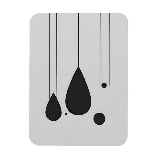 Minimalistische zwart-wit Abstracte muurkunst Magneet (Verticaal)