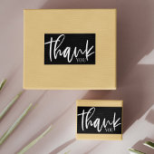 Minimalistische Zwart & Wit Bedankt Sticker Label