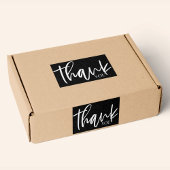 Minimalistische Zwart & Wit Bedankt Sticker Label