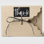 Minimalistische Zwart & Wit Bedankt Sticker Label