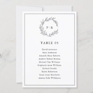 Minimalistische Zwart-Wit Blad Zitting Grafiek Kaa Kaart