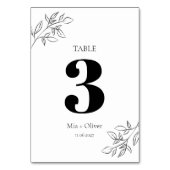 Minimalistische zwart-wit botanische bruiloft kaart (Voorkant)