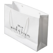 Minimalistische zwart-wit bruidsmeisje van eer groot cadeauzakje (Voorkant Gekanteld)