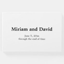 Minimalistische zwart-wit bruiloft gastenboek