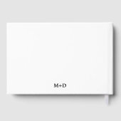 Minimalistische zwart-wit bruiloft gastenboek (Achterkant)