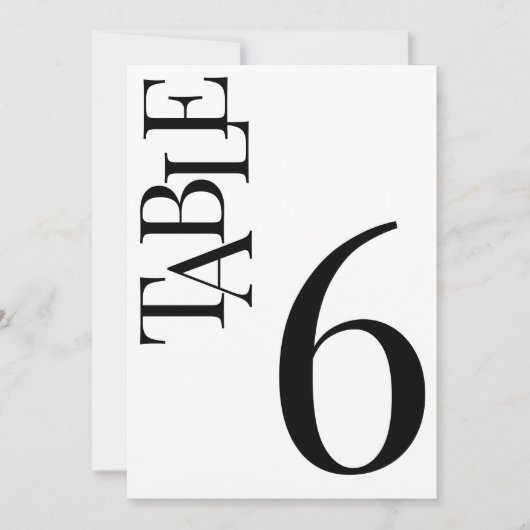 Minimalistische zwart-wit bruiloft tafelnummers (Voorkant)