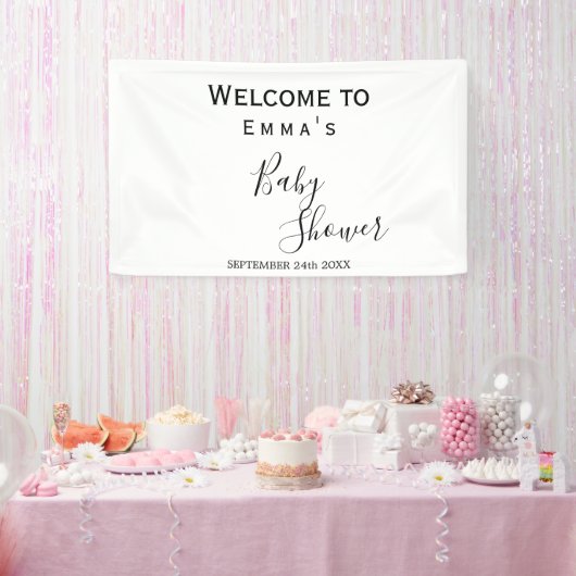 Minimalistische zwart-wit douchebanner spandoek (Feest)