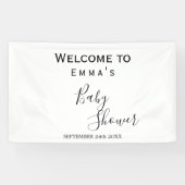 Minimalistische zwart-wit douchebanner spandoek (Horizontaal)