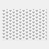 Minimalistische zwart & wit elegante tennisrackets inpakpapier vel (Voorkant 2)