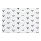 Minimalistische zwart & wit elegante tennisrackets kussensloop (Voorkant-Links)