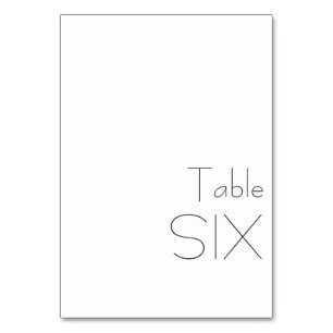 Minimalistische Zwart Wit Elegante Typografie SIX Kaart