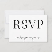Minimalistische Zwart-Wit Eten Zakelijke Evenement RSVP Kaartje (Voorkant)