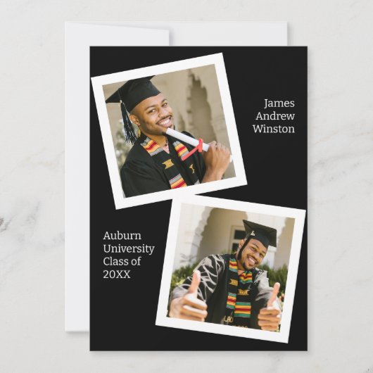 Minimalistische zwart-wit foto Afstudeerder aankon Kaart (Voorkant)