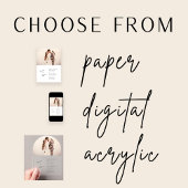 Minimalistische zwart-wit foto Boho bruiloft Kaart