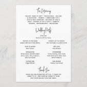 Minimalistische zwart-wit foto moderne bruiloft programma (Achterkant)