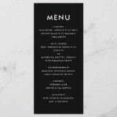 Minimalistische zwart-wit gedurfde moderne bruilof menu (Voorkant)