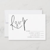 Minimalistische zwart-wit gelegenheidsfeest RSVP (Voorkant)
