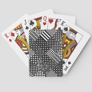 Minimalistische zwart-wit gemengde patroon stijl pokerkaarten