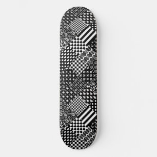 Minimalistische zwart-wit gemengde patroon stijl skateboard