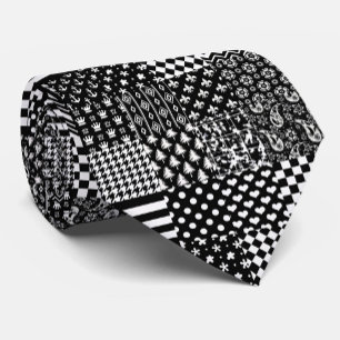 Minimalistische zwart-wit gemengde patroon stijl stropdas