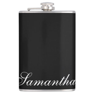 Minimalistische zwart-wit gepersonaliseerde heupfl heupfles