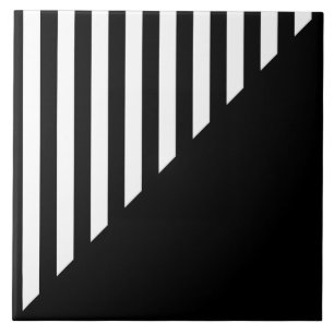 Minimalistische zwart-wit gespleten geometrische s tegeltje