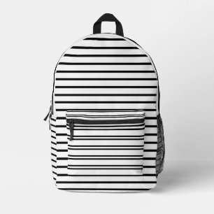 Minimalistische zwart-wit gestreepte bedrukte rugzak