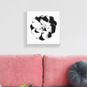 Minimalistische zwart-wit gestrekte canvasprint canvas afdruk (Insitu (Woonkamer))