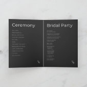 Minimalistische zwart-wit gevouwen bruiloft progra programma (Binnen)
