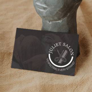 Minimalistische Zwart-Wit Haarstylist Monochroom Visitekaartje
