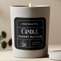 Minimalistische zwart-wit kaarsenetiketten Sticker