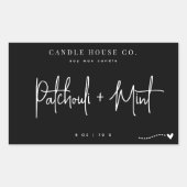 Minimalistische zwart-wit kaarsenlabel Sticker (Voorkant)