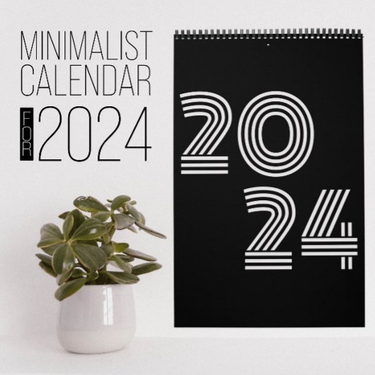 Minimalistische zwart-wit kalender