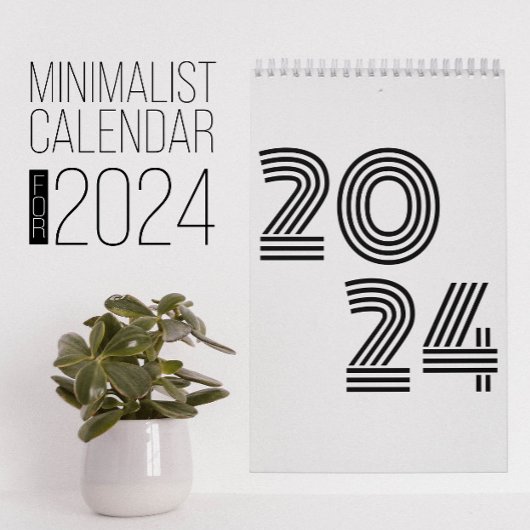Minimalistische zwart-wit kalender