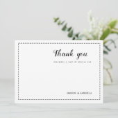 Minimalistische zwart-wit kalligrafie Dank U Kaart (Staand voorkant)