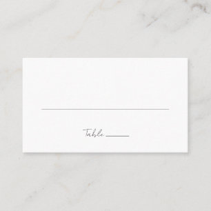 Minimalistische zwart-wit klassieke bruiloft plaatskaartje