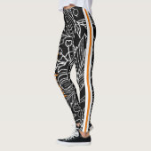 Minimalistische zwart-wit l Workout Leggings (Links)