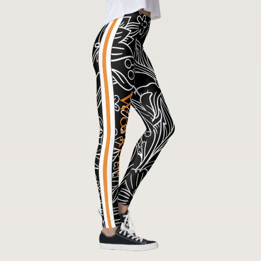Minimalistische zwart-wit l Workout Leggings (Rechts)