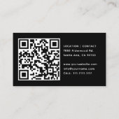 Minimalistische zwart-wit Logo Qr-code Visitekaartje (Achterkant)