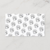 Minimalistische zwart-wit make-up logo visitekaartje (Achterkant)