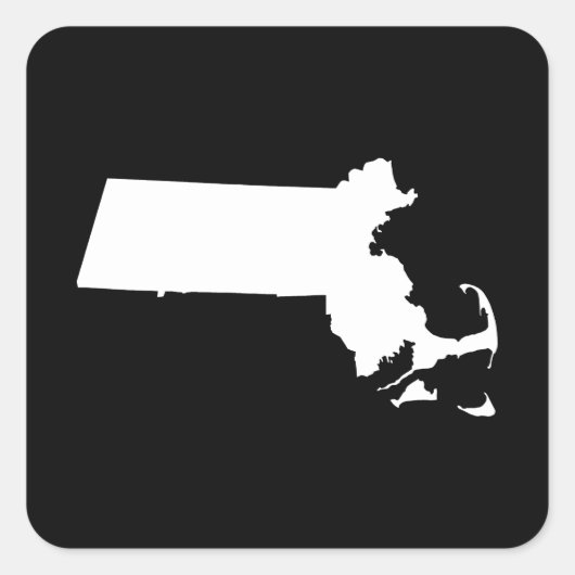 Minimalistische zwart-wit Massachusetts Vierkante Sticker (Voorkant)