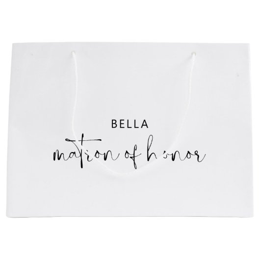 Minimalistische zwart-wit matron van eer groot cadeauzakje (Voorkant)