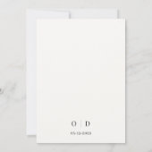 Minimalistische zwart-wit moderne elegante bruilof kaart (Achterkant)