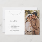 Minimalistische zwart-wit moderne foto save the date (Voorkant)