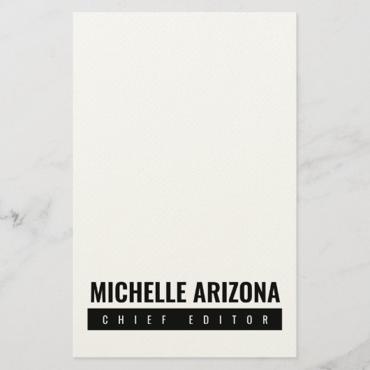 Minimalistische Zwart & Wit Moderne Professionalit Briefpapier (Voorkant)