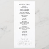 Minimalistische Zwart-Wit Moderne Trouwdag Programma (Achterkant)