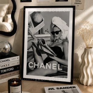 Minimalistische zwart-wit monochrome modeposter poster