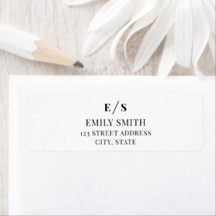 Minimalistische zwart-wit monogram etiket