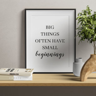 Minimalistische Zwart-Wit Motivatie Poster